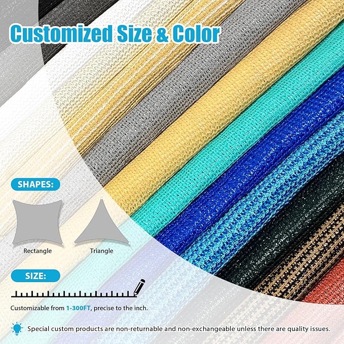 Amagenix Sun Shade Sail 7'X8' Curved Edge Outdoor Shade Canopy Dark Green Breathable 95% UV Block Shade Cloth for Patio Garden Backyard (We Make Custom Size)