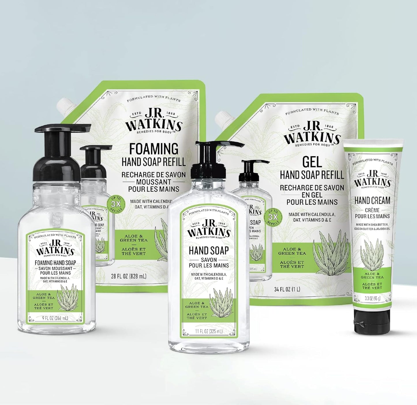 J.R. Watkins Hand Soap Refill, Aloe and Green Tea 34 fl Ounce