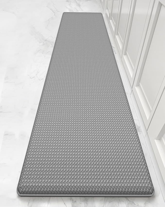 Color&Geometry Anti Fatigue Cushion Kitchen Mat for Floor -24"x94",Wide,Easy Clean, Water & Oil Proof, Anti Slip, Foam Rubber Runner Rug for Front Sink Comfort Standing,Grey
