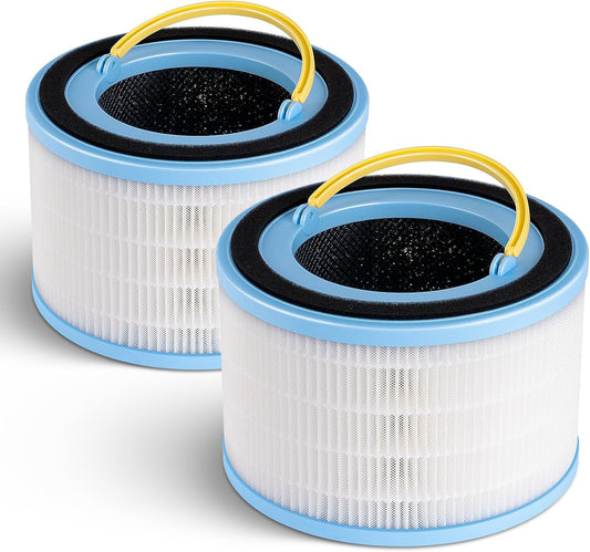 Leemone Sprout Air Purifier Replacement Filter Compatible with LEVOIT Air Purifier for Baby, 3-Layer Filtration HEPA High-Efficiency Activated Carbon, LRF-B851-WNA, 2 Pack