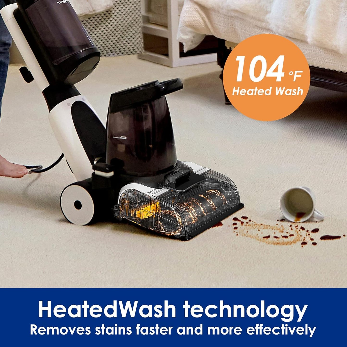 Tineco CARPET ONE Smart Carpet Cleaner Machine, Lightweight Carpet Shampooer and Portable Upholstery Cleaner with LED Display, Pet Carpet Cleaner with Spot Cleaner