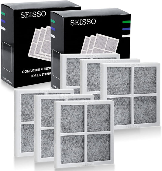 SEISSO LT120F Fresh Refrigerator Air Filter Replacement for LG, Compatible with Kenmore - Freshen up Refrigerator Air, Absorb Odors - 6 Packs