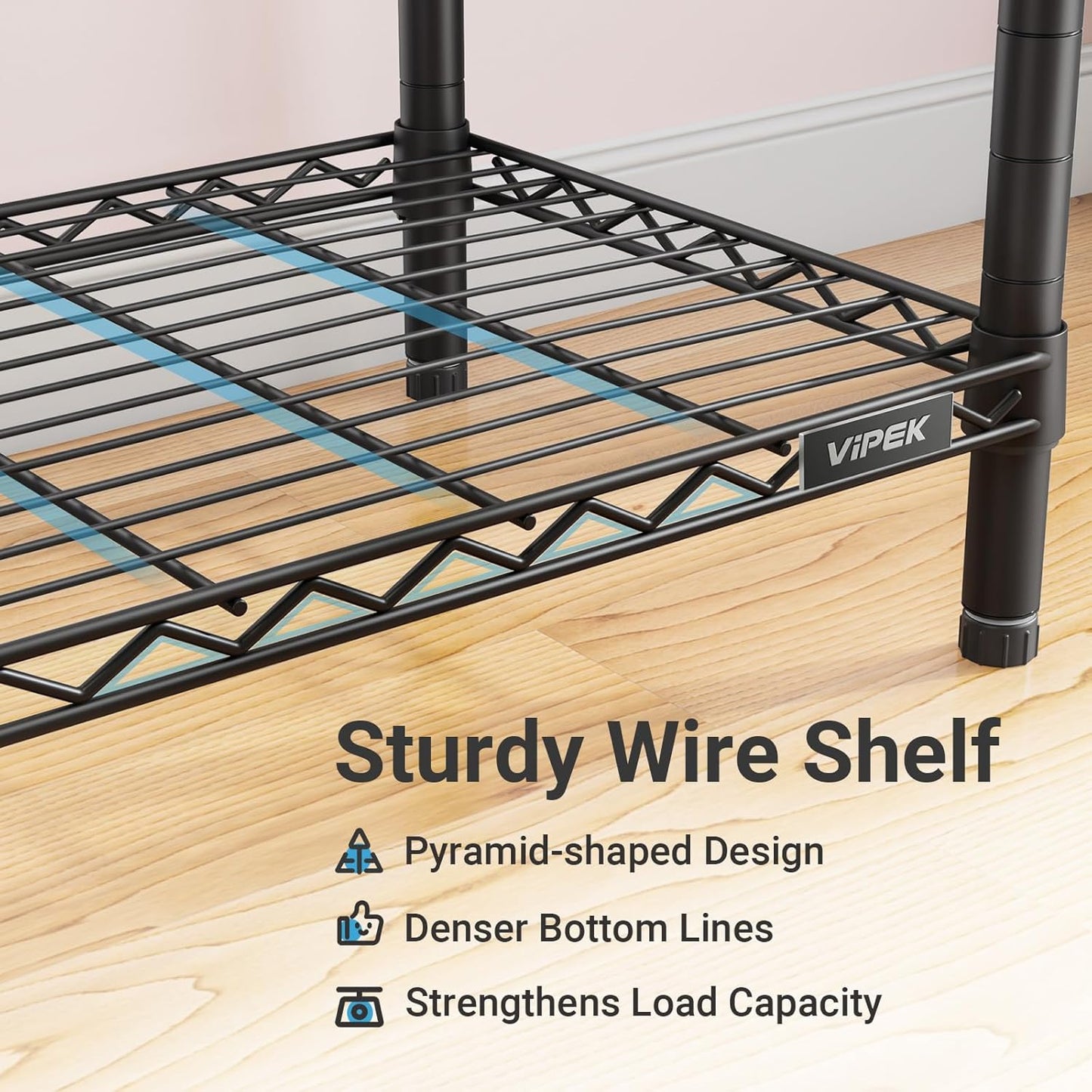 VIPEK V5 Medium Portable Closet Wardrobe Heavy Duty Clothes Rack, Freestanding Closet Metal Clothing Rack with 4 Hang Rods & 8 Shelves, Adjustable Custom Closet Rack, 56.7" Lx15.7 Wx76.4 H, Black