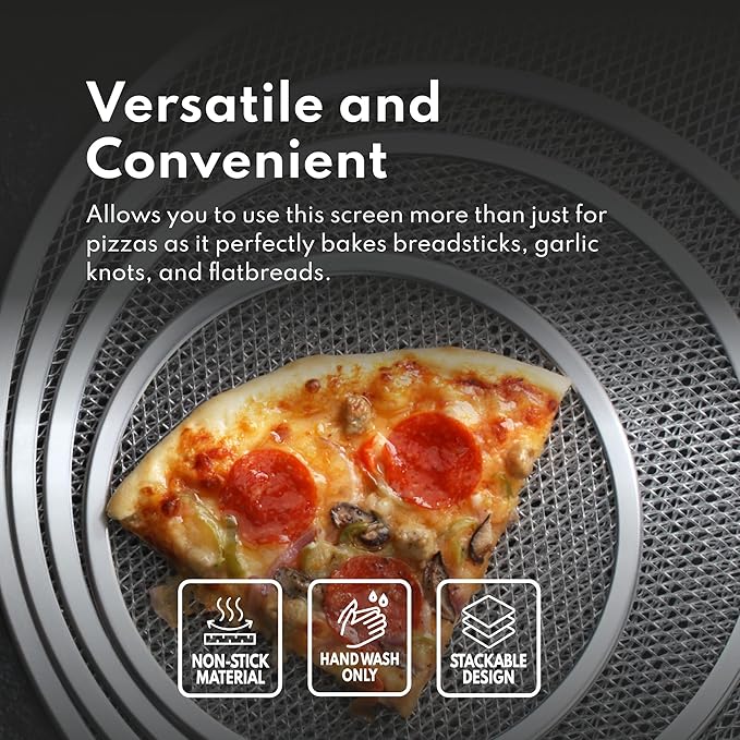New Star Foodservice Restaurant-Grade Aluminum Pizza Baking Screen, Seamless (14-Inch (Pack of 6))