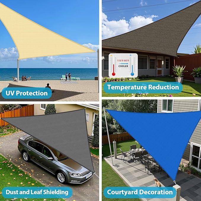 Amagenix Sun Shade Sail 24'X24'X33.9' Curved Edge Outdoor Shade Canopy Dark Grey Breathable 95% UV Block Shade Cloth for Patio Garden Backyard (We Make Custom Size)