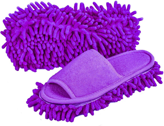 Women's Microfiber Floor Cleaning Mop Slippers with Terry Towel Fabric