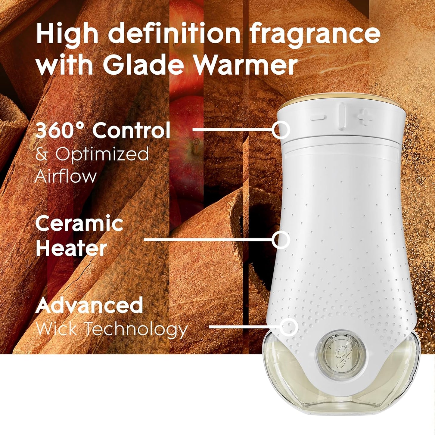 Glade PlugIns Refills Air Freshener, Scented and Essential Oils for Home and Bathroom, Apple Cinnamon, 6.7 Fl Oz, 10 Count (Packaging May Vary)