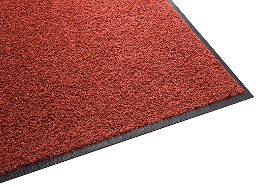 Guardian Platinum Series Indoor Wiper Floor Mat, Rubber with Nylon Carpet, 3'x4', Red