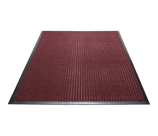 Guardian WaterGuard Indoor/Outdoor Wiper Scraper Floor Mat, Rubber/Nylon, 3'x14', Red