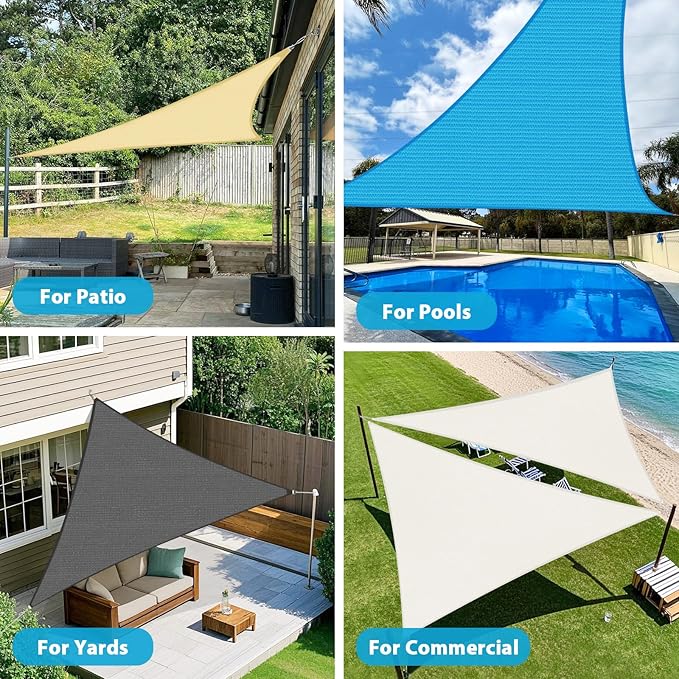 Amagenix Sun Shade Sail 24'X24'X33.9' Curved Edge Outdoor Shade Canopy Dark Grey Breathable 95% UV Block Shade Cloth for Patio Garden Backyard (We Make Custom Size)