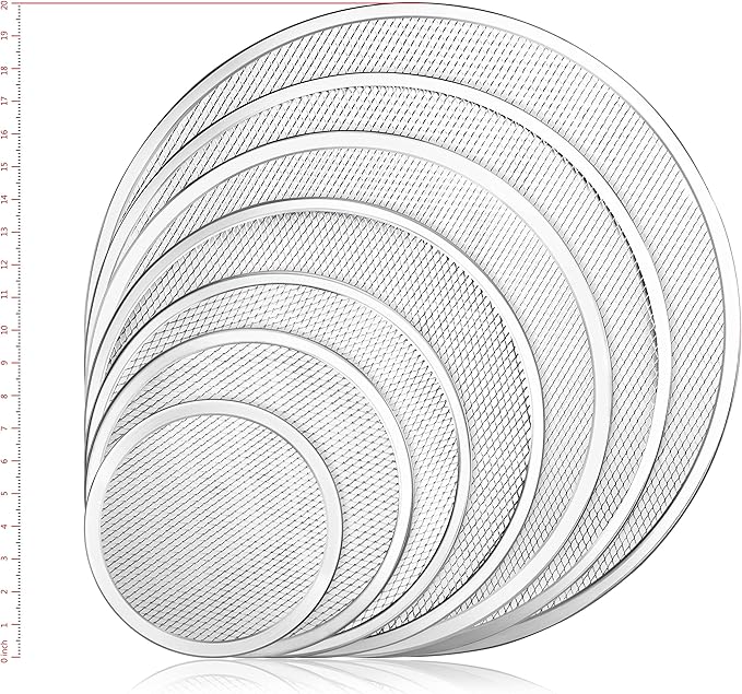 New Star Foodservice 50691 Restaurant-Grade Aluminum Pizza Baking Screen, Seamless, 16-Inch