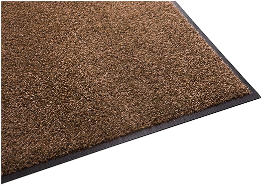 Guardian Platinum Series Indoor Wiper Floor Mat, Rubber with Nylon Carpet, 4'x12', Brown