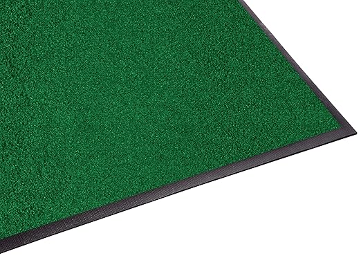 Guardian Platinum Series Indoor Wiper Floor Mat, Rubber with Nylon Carpet, 2'x4', Green