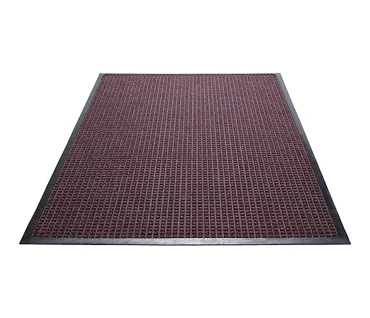 Guardian WaterGuard Indoor/Outdoor Wiper Scraper Floor Mat, Rubber/Nylon, 4'x10', Burgundy