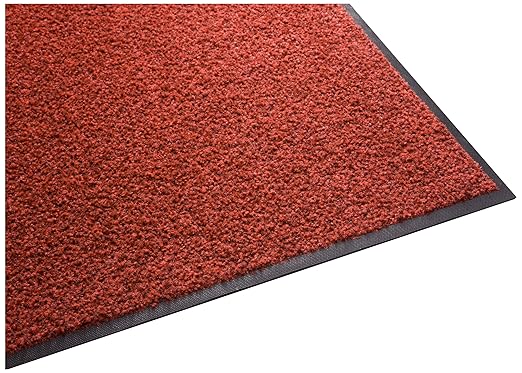Guardian Platinum Series Indoor Wiper Floor Mat, Rubber with Nylon Carpet, 6'x7', Red