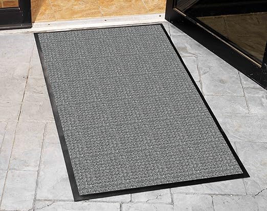 Guardian WaterGuard Indoor/Outdoor Wiper Scraper Floor Mat, Rubber/Nylon, 6'x12', Grey