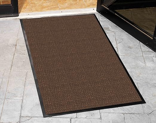 Guardian WaterGuard Indoor/Outdoor Wiper Scraper Floor Mat, Rubber/Nylon, 6'x16', Brown