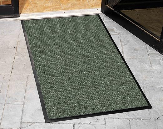 Guardian WaterGuard Indoor/Outdoor Wiper Scraper Floor Mat, Rubber/Nylon, 3'x16', Green